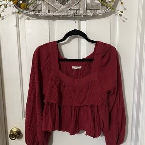 Entro Burgundy Layered Blouse